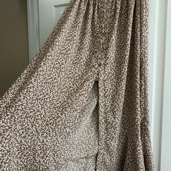 Bohme Brown and White Floral Midi Skirt - Picture 4 of 4